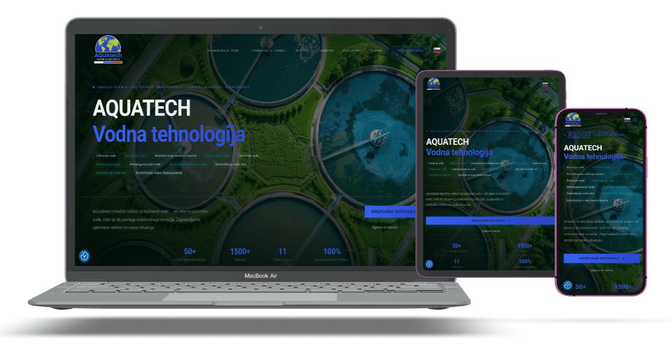 Aquatech.si spletna stran