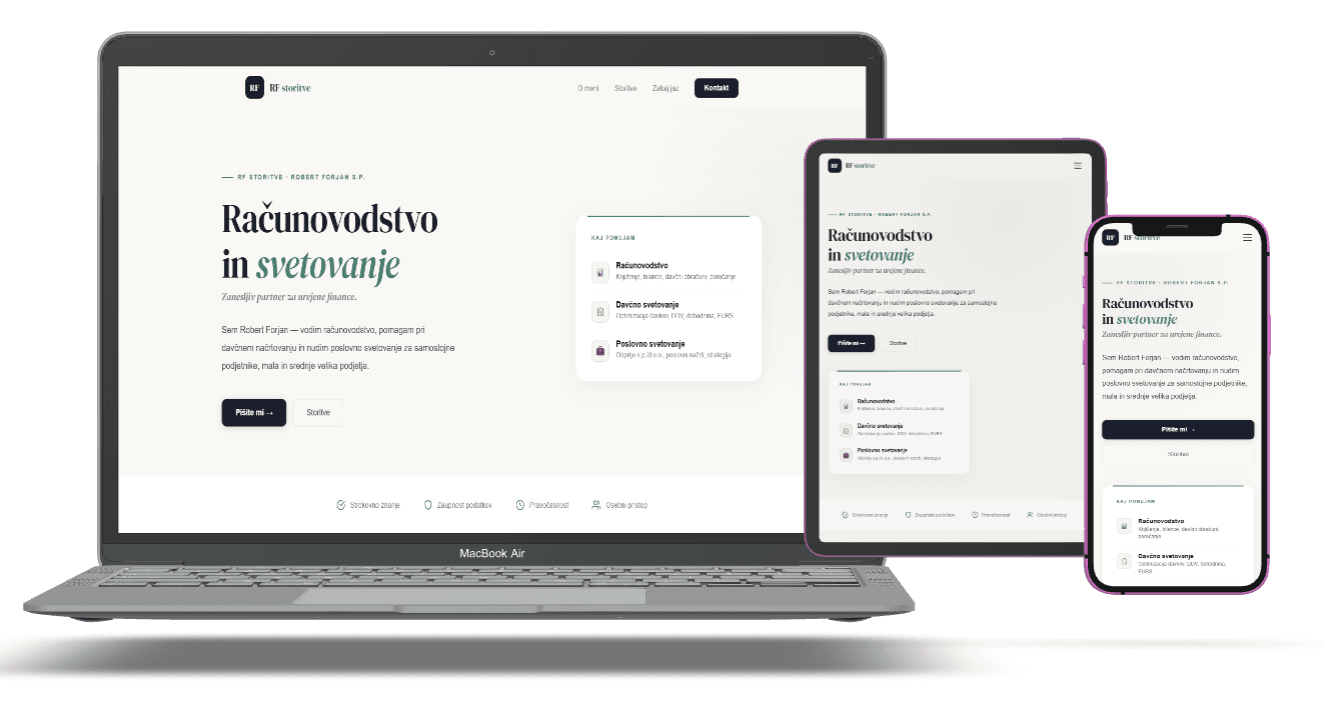 RF Storitve spletna stran